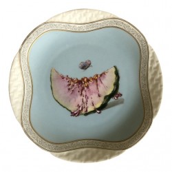 Home Tableware & Barware | Early 20th Century Melon & Butterfly Limoges France Hand Painted Plate - IP89258