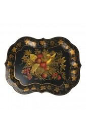 Home Tableware & Barware | English Hand Painted Fruit and Vines Tole Tray - DU38762