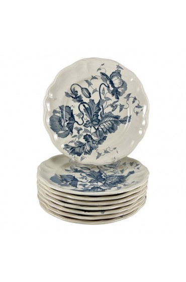 Home Tableware & Barware | French Faïence Longchamp Terre De Fer Pavots Art Nouveau Floral Plate - MN00158