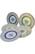 Home Tableware & Barware | Golden Plates W/ Colorful Floral Motif- S/5 - FY23167