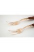 Home Tableware & Barware | Mid-Century Bronzeware and Rosewood Cocktail Forks Set/6 - IA19123
