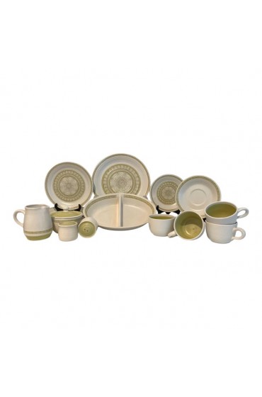 Home Tableware & Barware | Mid-Century Modern Hacienda Green Franciscan Dinnerware Set- 25 Pieces - JU76339