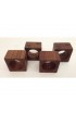 Home Tableware & Barware | Mid-Century Wood Square Napkin Holders - Set of 4 - VO03185
