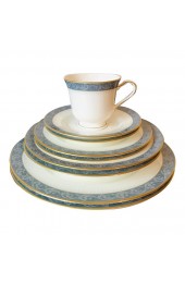 Home Tableware & Barware | Mikasa Chaucer Pattern (Discontinued) Blue White Gold Bone China Dinnerware Set (60 Pieces) - VC78785