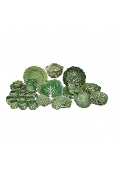 Home Tableware & Barware | Palm Beach Style Cabbage or Lettuce Tableware Set Bordallo Pinheiro, Portugal - 48 Pieces - UG74633