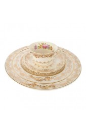 Home Tableware & Barware | Vintage 40s Hollywood Regency Gold Lace Dessert Set- 3 Pieces - FU62684