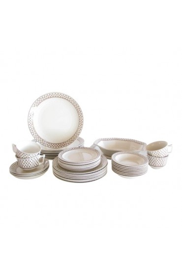 Home Tableware & Barware | Vintage Adams & Sons Sharon English Ironstone Dinnerware Set With Clover Motif - 42 Pieces - TN98492