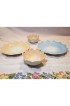 Home Tableware & Barware | Vintage Anchor Hocking Pink & Blue Lotus Blossom Dessert Plates & Bowls Set- 4 Pieces - VE23390