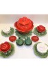 Home Tableware & Barware | Vintage Majolica Cabbage Ware Soup & Salad Dinnerware - Set of 13 - UJ14261