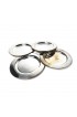 Home Tableware & Barware | Vintage Mid Century Dining Set of Heavy, Solid Silver Toned Metal Plates - 8 Pieces - PH34655