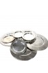 Home Tableware & Barware | Vintage Mid Century Dining Set of Heavy, Solid Silver Toned Metal Plates - 8 Pieces - PH34655