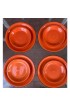 Home Tableware & Barware | Vintage Orange Glazed Porcelain Dinner and Salad Plates Set With Brown Trim- 8 Pieces - TW60114