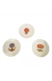 Home Tableware & Barware | Vintage Philippe Deshoulieres Limoges Porcelain France Hot Air Balloon Plates- Set of 3 - ZY88940