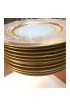 Home Tableware & Barware | Vintage Rosedale Gold Encrusted Service Dinner Plates- Set of 12 - VX06655
