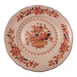 Home Tableware & Barware | Vintage Rust & Blue Flowers in Basket Plate - WR28101