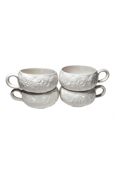 Home Tableware & Barware | Vintage Secla White Cabbage Majolica Soup Cups- Set of 4 - QA78509