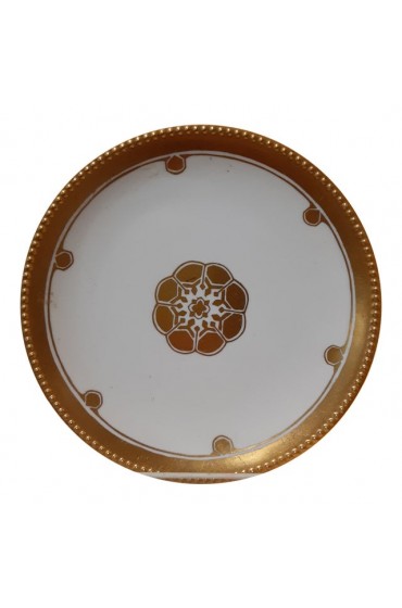 Home Tableware & Barware | 1919 Limoge French Porcelain Gold Gilt on White Porcelain Serving Plate - FZ12279
