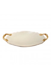 Home Tableware & Barware | 1970s Lenox Valencia Ivory Porcelain Platter With 24k Gold Handles - LP85781