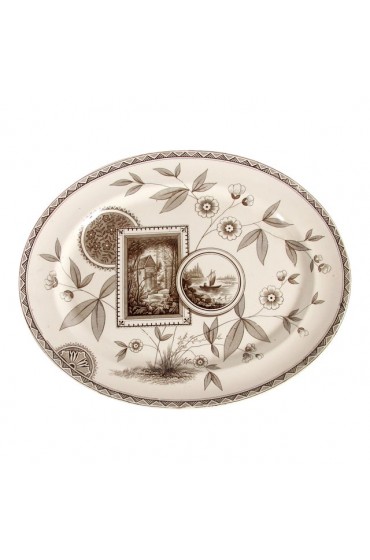 Home Tableware & Barware | Antique 19th C. Victorian Aesthetic Serving Platter by James Beech in Perak Pattern - WE18674
