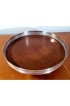 Home Tableware & Barware | Late 19th Century Victorian Tiger Oak With Silverplate Gallery Lazy Susan - RZ74372