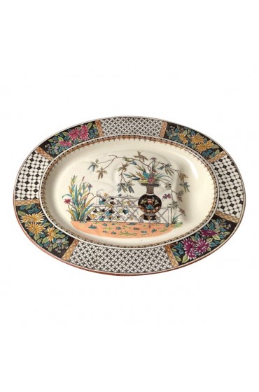 Home Tableware & Barware | Oversized Aesthetic Period Copland Ironstone Chrysanthemum Pattern Meat Platter - OZ98191