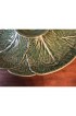 Home Tableware & Barware | Vintage 1980s Bordallo Pinheiro Majolica Green Cabbage Leaf Pattern Round Crudités Platter - BR22589