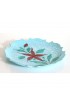 Home Tableware & Barware | Vintage Hand Painted Turquoise Blue Italian Ceramic Floral Platter / Charger - MW22827