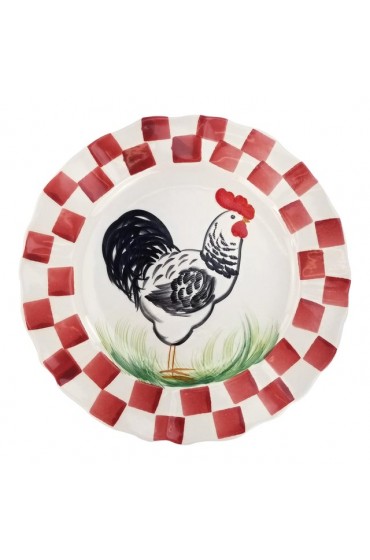 Home Tableware & Barware | Vintage Italian Hand Painted Plate - Rooster Plate Cottage Farmhouse Design - SC63784