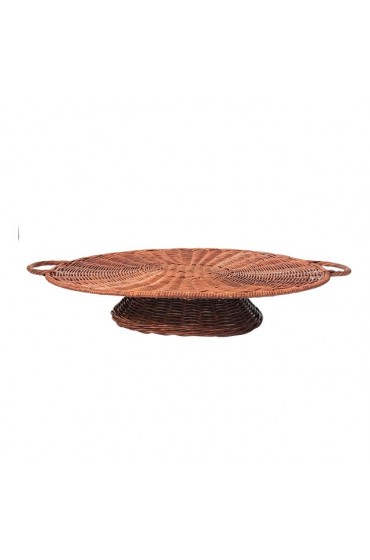Home Tableware & Barware | Wicker Pedestal Tray - KQ78535