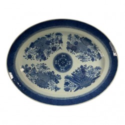 Home Tableware & Barware | 18th Century Chinese Antique Blue and White Hand Painted Export Fitzhugh Platter - FJ20639