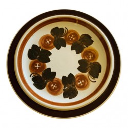 Home Tableware & Barware | 1960's Arabia Finland Anemone Platter Charger Plate Brown Anemone Ceramic Serving Dish - Ulla Procope - DA34563