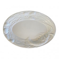 Home Tableware & Barware | 1980s A. Santos Portugal White Majolica Platter Embossed With Shells and Lobster - JI84435