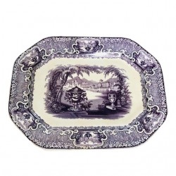 Home Tableware & Barware | 19th C. Purple English Staffordshire Octagonal Platter - YQ99799