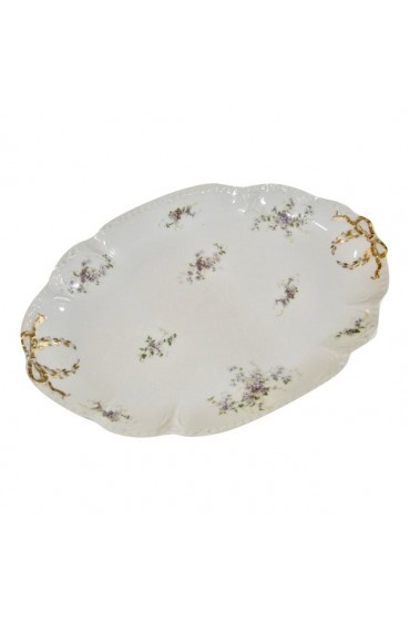 Home Tableware & Barware | Large Antique Limoges Porcelain Hand-Decorated Service Platter - XT46537