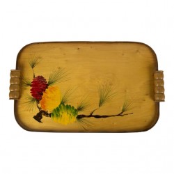 Home Tableware & Barware | Early California Hand Painted Tray With Bamboo Handles - SL86033