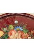 Home Tableware & Barware | French C.1950 Red Hand Painted Tole Gallery Serving Tray, Roses - WA92564