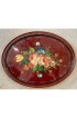 Home Tableware & Barware | French C.1950 Red Hand Painted Tole Gallery Serving Tray, Roses - WA92564