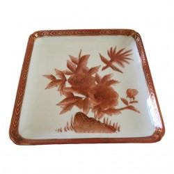 Home Tableware & Barware | Mid-Century Japanese Porcelain Hand Painted Square Tray/Catchall - BR39757