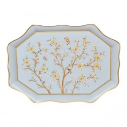 Home Tableware & Barware | Scalloped Gallery Tray in Pale Blue/Gold - QQ04528