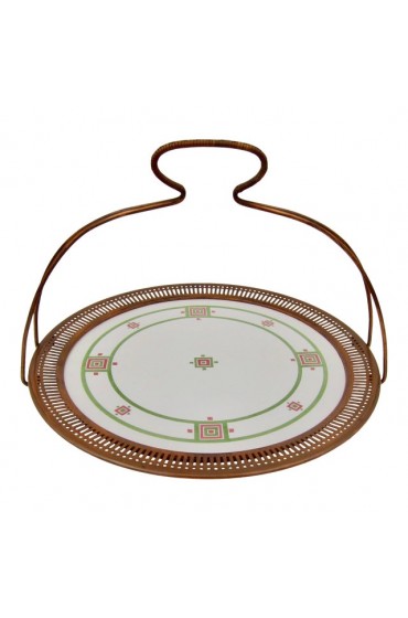 Home Tableware & Barware | Secessionist Tray or Platter With Detachable Handle and Copper Rim - FQ80587