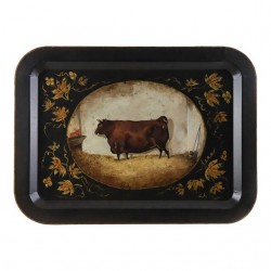 Home Tableware & Barware | Vintage Brown Cow Tole Tray - SC35493