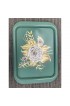 Home Tableware & Barware | Vintage Green Flower Print Metal Trays- Set of 8 - BQ26001