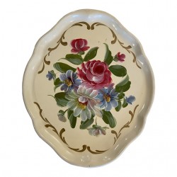 Home Tableware & Barware | Vintage Mid 20th Century Hand-Painted Floral Tole Tray - TF69580