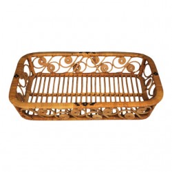 Home Tableware & Barware | Vintage Woven Rattan Tray With Scrolls - KM01427