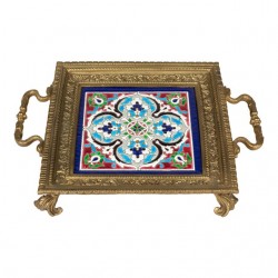 Home Tableware & Barware | French Bronze Trivet With Longwy Ceramic Tile - OJ04850
