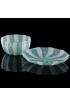 Home Tableware & Barware | Venini Murano Signed Vintage Jade Green White Micro Ribbons Italian Art Glass Bowl Dish Set - AE86463