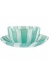 Home Tableware & Barware | Venini Murano Signed Vintage Jade Green White Micro Ribbons Italian Art Glass Bowl Dish Set - AE86463
