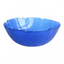 Home Tableware & Barware | Vintage Arcoroc Aspen Cobalt Blue Glass Leaf Serving Bowl, Made in France - EO18319