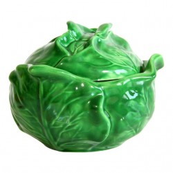 Home Tableware & Barware | Vintage Cabbageware Lidded Trompe l'Oeil Cabbage Serving Bowl - JX42397
