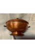 Home Tableware & Barware | Vintage Hammered Steel and Copper Large Two-Handle Footed Serving Bowl With Lid - XN12357